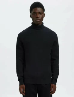 SLMDANE LS KNIT STRUCTURE ROLL NECK NOOS - Polokrage