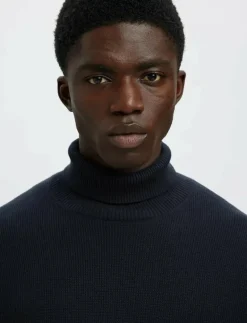 SLMDANE LS KNIT STRUCTURE ROLL NECK NOOS - Polokrage