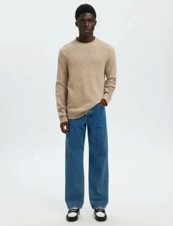 SLMNEIL LS KNIT NEPS CREW NECK - Rundhalsad