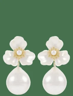 SNÖ ICON flower ear g/white - Onesize - Studs örhängen