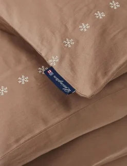 Snowflake Embroidered Cotton Sateen Set - Påslakanset