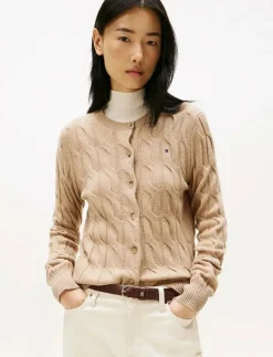 SOFT WOOL CABLE C-NK LS CARDIGAN - Koftor