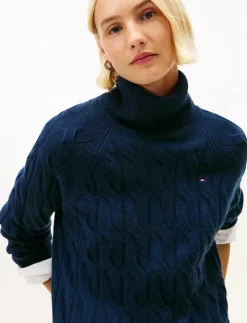 SOFT WOOL CABLE ROLL-NK LS SWT - Polotröjor