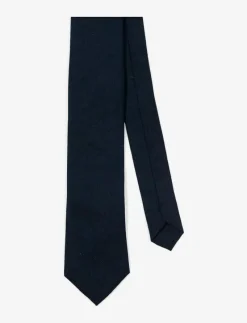 Solid Navy Cotton Tie - Slipsar
