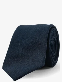 Solid Navy Cotton Tie - Slipsar