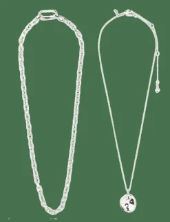 SPARKLE necklace 2-in-1 set, silver-plated - Kedjehalsband