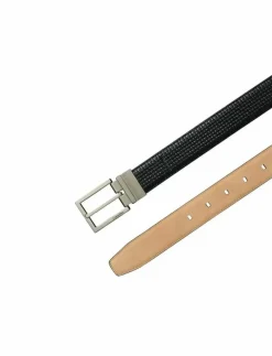 SQUARE BUCKLE EMBOSSED WOVEN 32M - Skärp