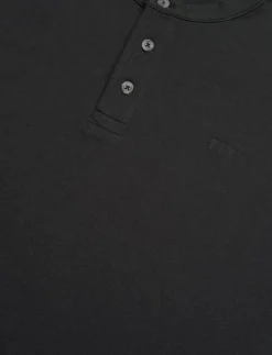 SS HM HENLEY MINERAL BLACK - Kortärmad t-shirt