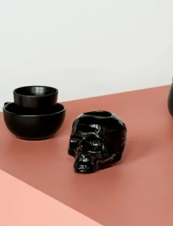 Still Life skull ljuslykta svart 85mm - Skulpturer & Porslinsfigurer