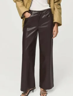 Straight-leg faux-leather trousers - Skinnbyxor