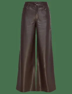 Straight-leg faux-leather trousers - Skinnbyxor