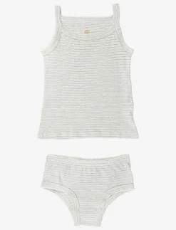 STRAP TOP AND UNDERPANTS STRIPED - Underklädesset