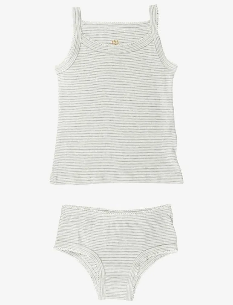 STRAP TOP AND UNDERPANTS STRIPED - Underklädesset