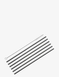 Straws STEEL 6 pcs. w/cleaning brush - Serveringstillbehör
