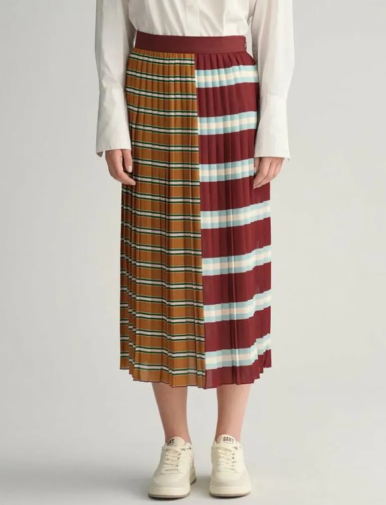 STRIPED PLEATED SKIRT - Maxikjolar