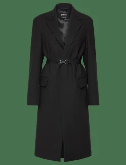 Structured double fabric coat with belt - Ullkappor