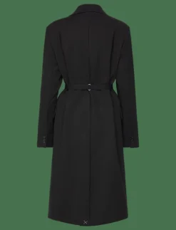 Structured double fabric coat with belt - Ullkappor