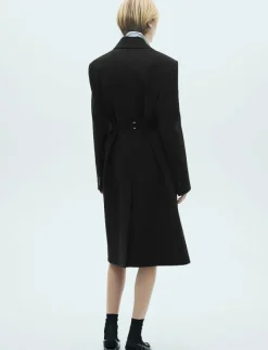 Structured double fabric coat with belt - Ullkappor