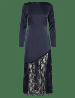 Suki Diagonal Cut Lace Midi Dress - Midiklänningar