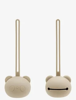 Teddy pacifier pouch in silicone, Beige, LFBG approved. - Napp & Tillbehör