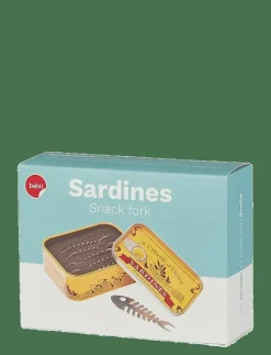 Tilltuggsgafflar Sardiner, set om 6 i plåtask - Gafflar