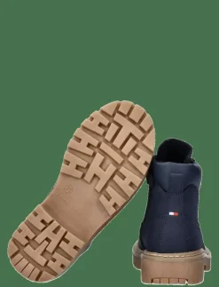 TOMMY HILFIGER LACE UP BOOTIES FAUX NUBUCK/LEATHER - Stövlar & Kängor