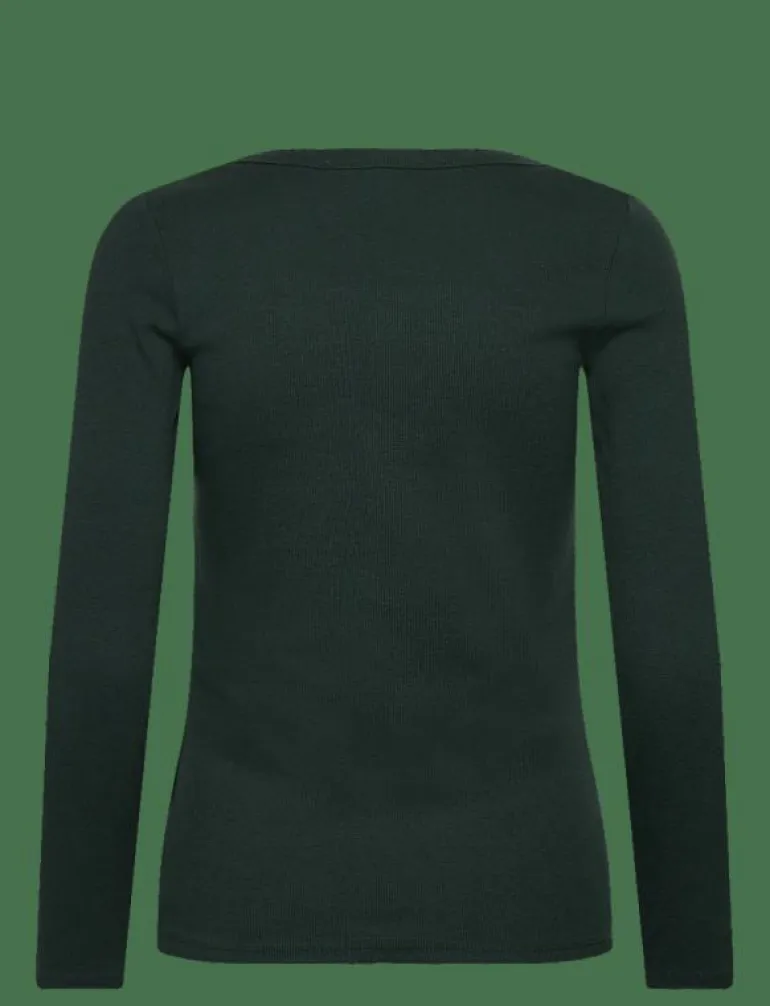 TOP LS CREW RIB COTTON - Överdelar