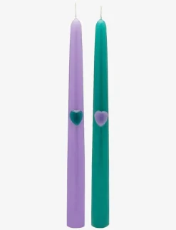 Tough Love Green/Purple Candle Set of 2 - Kronljus