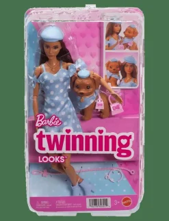 Twinning Looks Fashion Doll with Pet Dog, Matching Blue Clothes & Accessories, Brunette - Dockor