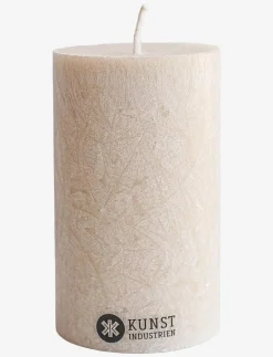 Upcycled olive wax pillar candle - Blockljus