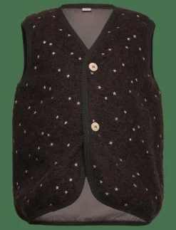Vest Wool Emb. w. Lining - Väst
