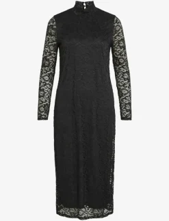 VIDIDA L/S HIGH NECK MIDI LACE DRESS/KA - Midiklänningar