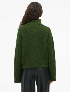 VIGLEEBA HIGH NECK L/S RIB KNIT TOP - Polotröjor