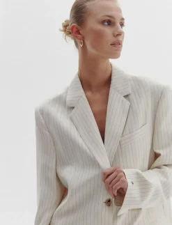 VISCOSE LINEN RELAXED SB BLAZER - Oversize kavajer