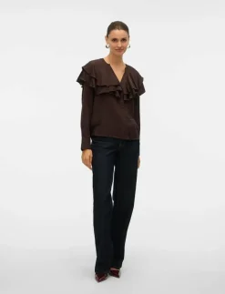 VMLIZZI LS FLOUNCE TOP WVN GA - Långärmade blusar