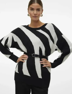 VMNANCY LS O-NECK LONG PULLOVER BOO - Stickat