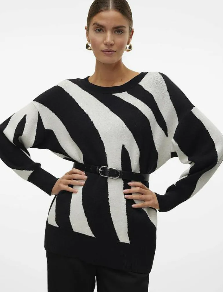 VMNANCY LS O-NECK LONG PULLOVER BOO - Stickat