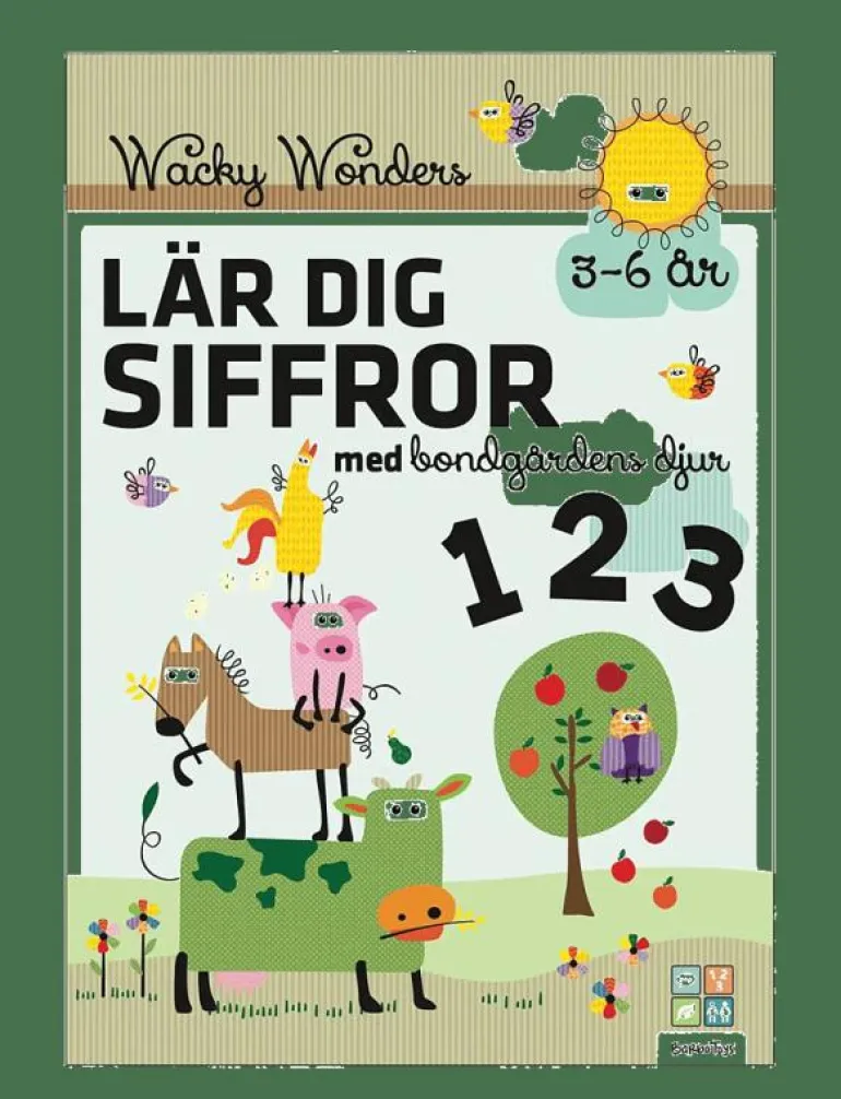 Wacky Wonders Pysselbok - Bondgårdens Djur - Lär dig siffror 123 (SE) - Pedagogisk barnbok
