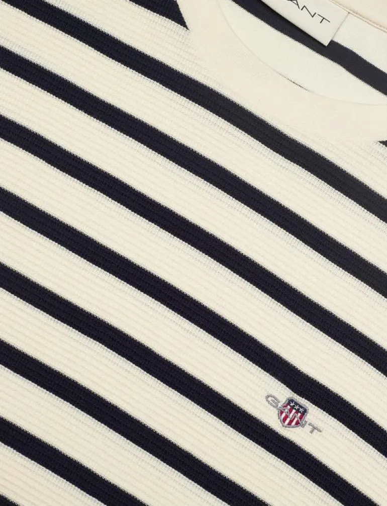 WAFFLE STRIPE SS T-SHIRT - Kortärmad t-shirt