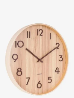 Wall clock Pure medium light basswood - Väggklockor