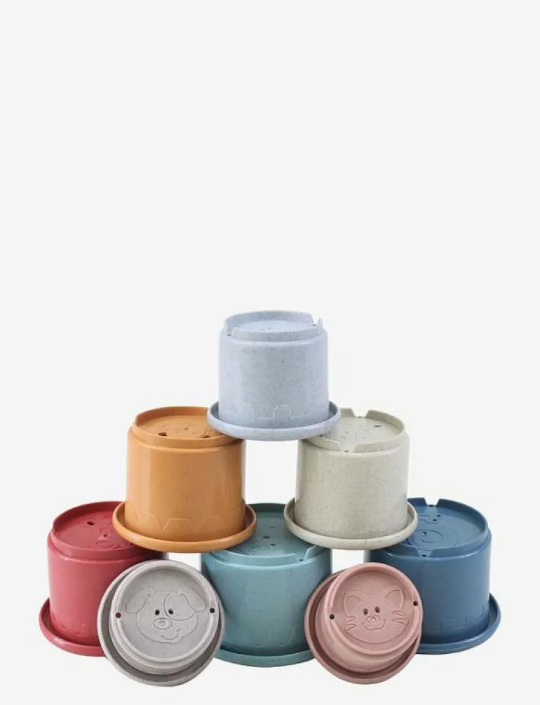 Wheat Straw Stacking Cups, 8 pcs. - Stapelbara klossar