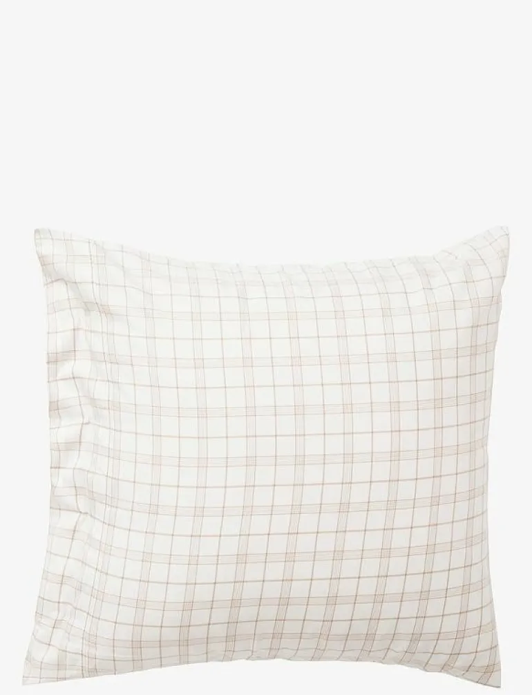 White/Beige Cecked Lyocell/Cotton Pillowcase - Örngott