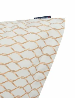 White/Beige Rope Printed Cotton Poplin Pillowcase - Kuddfodral