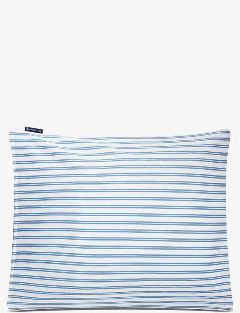 White/Blue Striped Cotton Poplin Pillowcase - Örngott