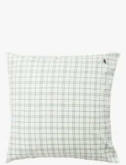White/Green Checked Lyocell/Cotton Pillowcase - Örngott