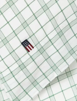 White/Green Checked Lyocell/Cotton Pillowcase - Örngott