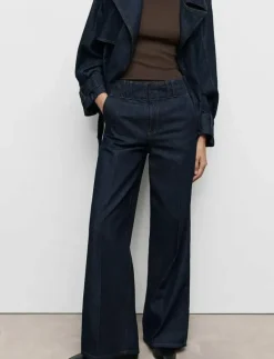 Wide leg denim trousers with belt loops - Vida byxor