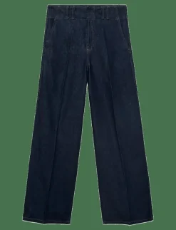 Wide leg denim trousers with belt loops - Vida byxor
