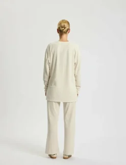 Wide Rib Long Tee Merci - Långärmade tröjor