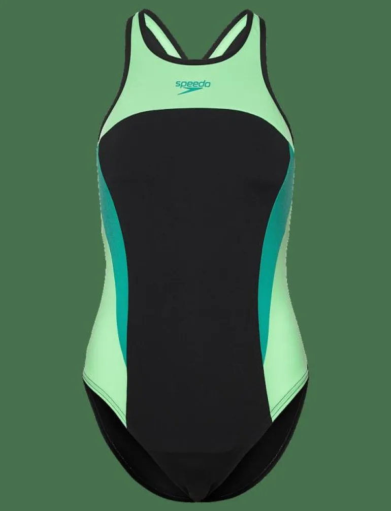 Womens High Neck Splice Cross back Swimsuit - Baddräkter